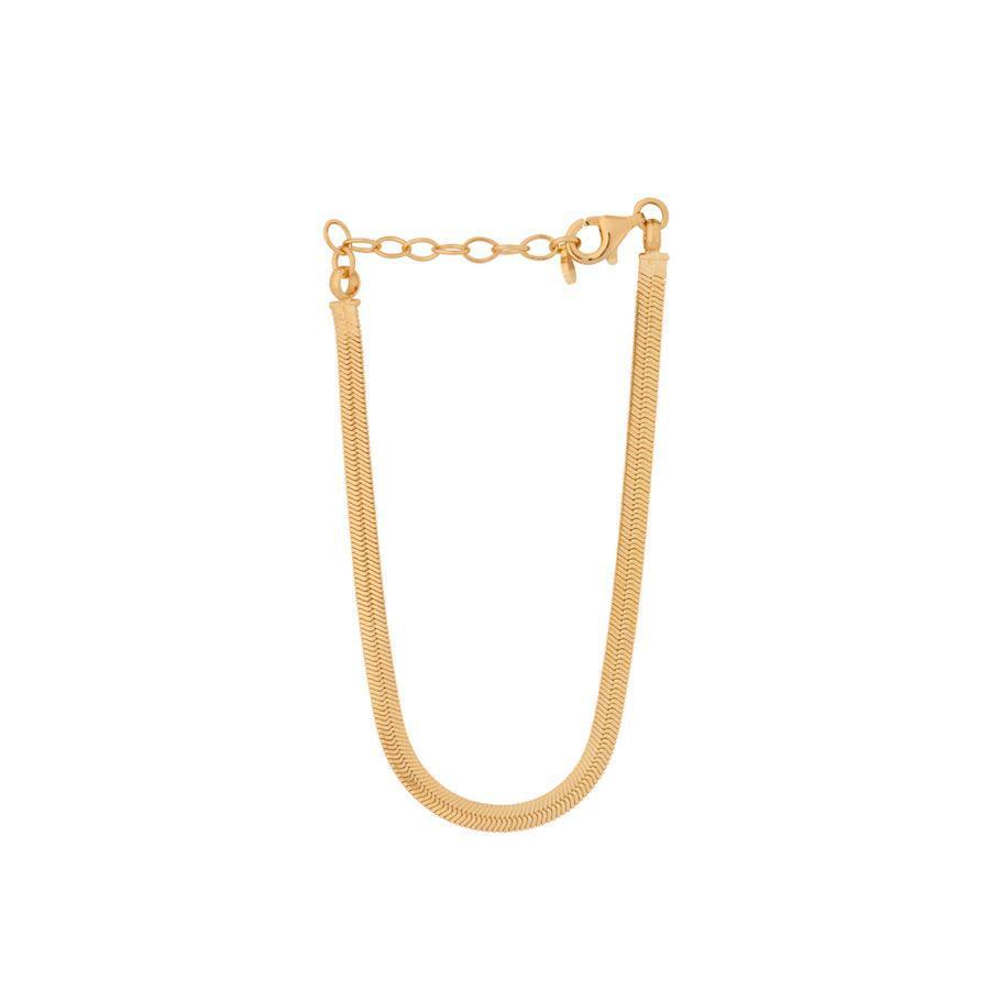 Pernille Corydon Thelma Armband in goud met verstelbare ketting, elegant en eenvoudig ontwerp. Model B-698-GP.