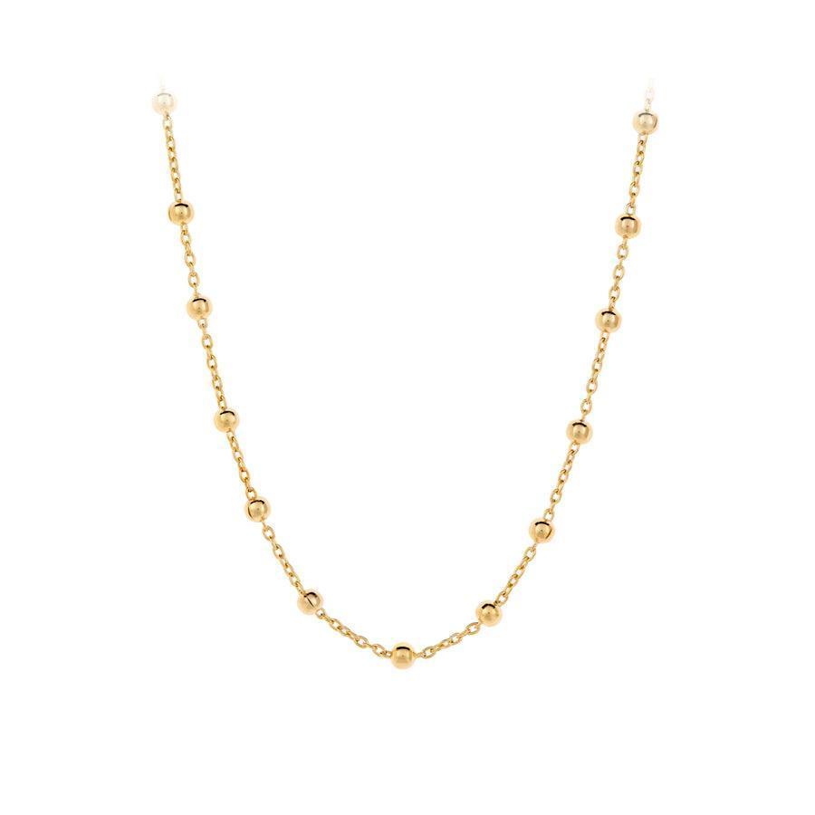 Pernille Corydon Vega ketting, elegante ketting in verguld zilver met kleine bolletjes, model N-718-GP.