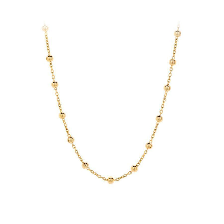 Pernille Corydon Vega ketting, elegante ketting in verguld zilver met kleine bolletjes, model N-718-GP.