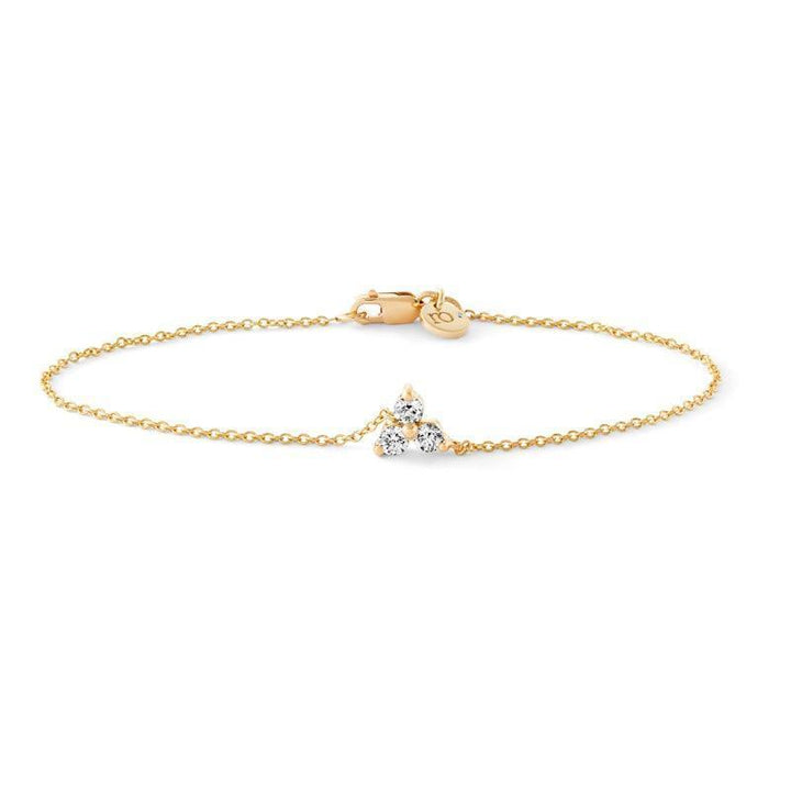 ro copenhagen 18kt joy-armband met drie kleine diamanten aan een gouden ketting, model 106575-001-1
