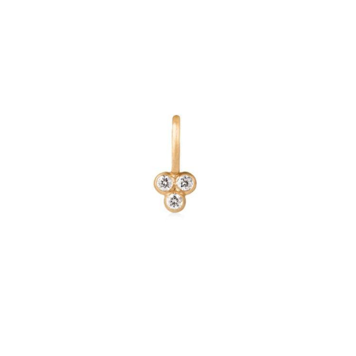 Ro Copenhagen 18kt Orbit Dot diamant vedhæng i guld med tre diamanter, forside, Model 92607