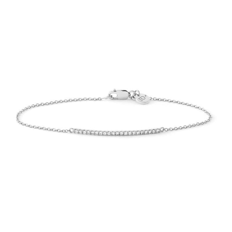 RO Copenhagen 18kt Rock Classic armband witgoud met diamanten, elegante ketting. Model 106711-001