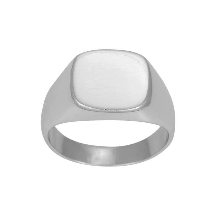 Son of Noa herenring in glanzend zilver met vierkante voorkant, klassieke en eenvoudige stijl. Model 125104-9-001-1
