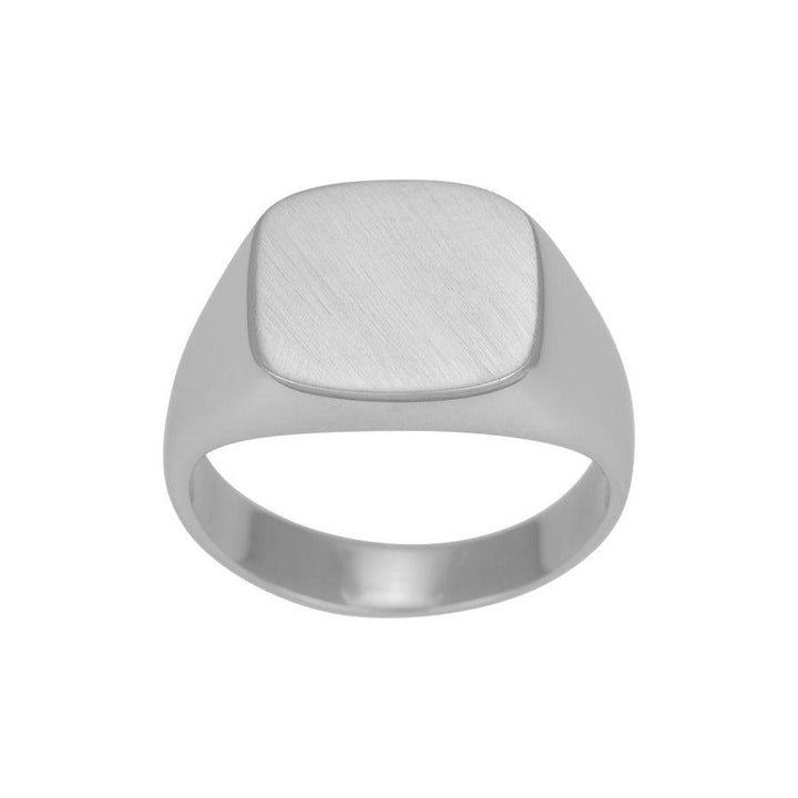 Son of Noa herenring in mat zilver met brede, vierkante bovenkant en eenvoudige stijl, model 125105-9-001-1.
