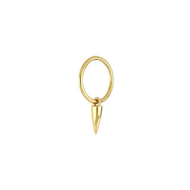 Son of Noa Silver Gilt Creole Spike, eenvoudige goudkleurige creooloorbel met puntige hanger. Model329035-3-1