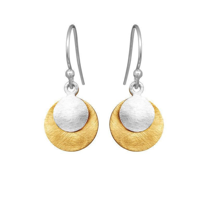 Susanne Friis Bjørner Oorbellen met Monier Mix met ronde hangers in zilveren en vergulde look, Model 5181-1-1